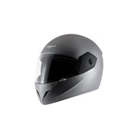 Vega Cliff Dx ISI Certified Lightweight Full Face Smooth Matt Finish Helmet for Men and Women with Clear Visor(Dull Anthracite, Size:L)