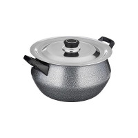 Amazon Brand - Solimo Non Stick Handi with Stainless Steel Lid (4.25L, Hammertone finish, 3 coat, 2.9mm thickness)