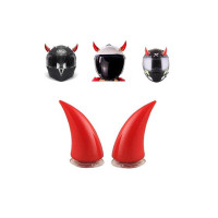 SELVIKE Devil's Helmet Horn with Suction Rubber Pad for All Bikes and Motorcycles (Pack of 2) (RED)