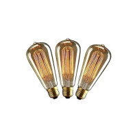 Twilight Filament Bulb, Edison Tungsten Bulb, E27 Base Bulb For Table Lamps/Wall Light/Wall Lamps, Bulbs For Home Decor Items, Light Bulbs For Hanging/Ceiling/Pendant Lights, Warm Light Bulb- Pack Of 3, Pear Shape