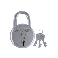 JAMMER Round 50 Lock and Keys, 6 Steel Lever, Single Locking, Small Size Padlock for Home, Size 50mm, Home Improvement Protection Silver Fnish (3 Keys) (Coupon)