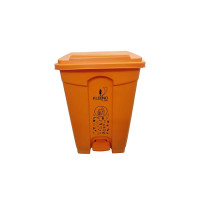 Cello Strong Plastic Step-On Pedal Garbage Dustbin (Orange, 60 Ltr)