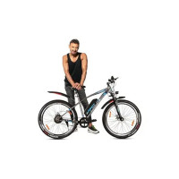 Leader E-Power L6 27.5T Electric Cycle with Front Suspension & Dual DISC Brake | Front LED Light and Horn (Li-Ion Removable Battery, 250W BLDC Motor)| 1 Year Warranty on Battery & Motor (Grey)