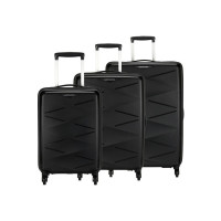 Kamiliant by American Tourister Hard Body Set of 3 Luggage 4 Wheels - TRIPRISM SPINNER 3PC - Black