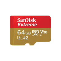 SanDisk Extreme 64GB microSDXC UHS-I, V30, 170MB/s Read,80MB/s Write, Memory Card for 4K Video on Smartphones, Action Cams and Drones