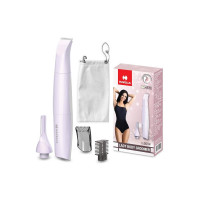Havells 4-in-1 Lady Body Groomer | Bikini & Eyebrow Trimmer with Protective Combs | Recharegeable (Battery Powered) | Travel friendly pouch | 2 Years Guarantee | Stunning Purple | FD5004