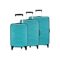 Kamiliant by American Tourister Hard Body Set of 3 Luggage 4 Wheels - TRIPRISM SPINNER 3PC AQUA - Blue