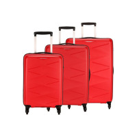 Kamiliant by American Tourister Hard Body Set of 3 Luggage 4 Wheels - TRIPRISM SPINNER 3PC SET RED - Red
