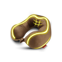 Trajectory Travel Neck Pillow Rest Cushion for Travel in Plane Flight Car Train Airplane with 2 Years Warranty for Sleeping for Men and Women (Innovative Pillow Brown) [coupon]