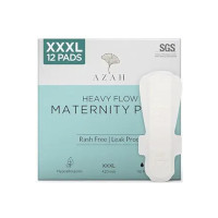 AZAH Maternity Pads after Delivery for Women (Box of 12 Pads) Ultra-Absorbent XXXL Pads | Organic Cotton Maternity Pads made for Heavy Flow, Postpartum Flow & Overnight Flow | Without Disposable Bags [coupon]