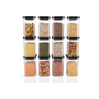 Homemet Airtight Plastic Unbreakable Square Containers, Kitchen Storage Container, Grocery Container & Container Set - 1100ML (Pack Of 6)