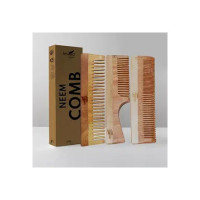 Imvelo Green Your Hygiene Neem Comb | Wide, Fine & Dual Tooth Wooden Comb | Scalp Friendly & Static Resistant | Hairfall & Dandruff Protection | Neem Comb for Hair Growth | Comb for Women & Men