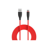 Portronics Silklink 3A USB to Type C Fast charging Cable for Type C Smartphone and Devices,Premium Silicon Cable, 1M (Red)