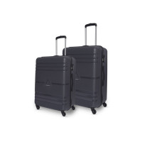 ARISTOCRAT Hard Body Set of 2 Luggage 4 Wheels - Airstop Cabin & Medium (Set Of 2) Periscope, Hardcase, 4 Wheels,7 Year Warranty - Grey