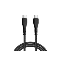 pTron Solero Braid 60W Type C to Type C Fast Charging Cable 1m for Samsung, OnePlus, Oppo, Vivo, Xiaomi, Realme, IQOO & other Type C devices, Unbreakable Nylon Braid & 480Mbps Sync Speed (Black)