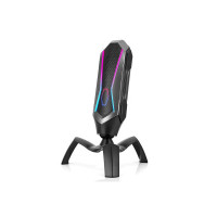 Cosmic Byte Odyssey USB Gaming Cardioid Condensor Microphone with RGB Effects and Touch Button (Black/Silver)