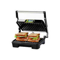iBELL SM1515 Sandwich Maker with Floating Hinges, 1000Watt, Panini/Grill/Toast (Black)