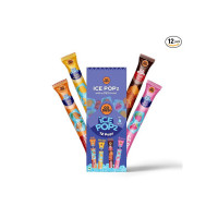 GO DESi ice popz : 12-Pack Assorted 4 Flavours Fruit Ice Popsicles | Ice Pops (70ml Each) - Masala Cola, Mango, Very Berry, Tangy Imli Flavors