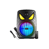 pTron Fusion Party Evo v2 80W Karaoke Bluetooth Party Speaker, 3M Wired Microphone, Loud Sound with Punchy Bass, RGB Lights, USB/SD Card/AUX Playback, Auto TWS Function & Remote Control (Jet Black)
