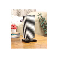 Tu Casa TC-02.-.Height-12.-.Zebra printShade.-.with Metal Base Table Lamp (B-22 - Brass Holder-Bulb NOT Included).-Bed Switch-Included, Black, L * W * H (4x4x12 Inches)