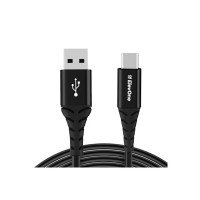 ElevOne Unbreakable 2A Fast Charging 1m Type C Cable for Smartphones, Tablets, Laptops & other Type C devices, 480Mbps Data Sync, (ECT-1, Black) [coupon]