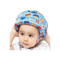 TULOO Baby Infant Toddler Helmet No Bump Safety Head Cushion Bumper Bonnet Adjustable Protective Multi Printed Cap Child Safety Headguard for Running Walking Crawling Safety Helmet for Kids (Blue)