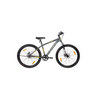 Firefox Bikes Nexus-D 27.5T MTB Mountain Bike with Disc Brake and Zoom Suspension Bicycle for Unisex - Adults, Matt Grey & black, 17 Inch Steel Frame, Front