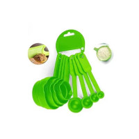 PANCA Measuring Spoon and Cup Set, 8-Pieces (Plastic, Green, Pack of 1)