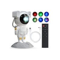 Astronaut Galaxy 6 Light Modes Portable Projector with Remote Control - 360° Adjustable Timer Kids Astronaut Nebula Night Light, for Gifts,Baby Adults Bedroom, Gaming Room, Home and Party (MRP Error)