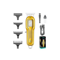 VGR V-919 Professional Rechargeable cordless Hair & Beard Trimmer with Stainless steel Blades, USB Charging cable, 3 Guide Combs for men Runtime: 100 mins, 600 mAh Li-ion Battery, Gold
