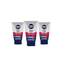 NIVEA Men Acne Face Wash | With Magnolia Bark Extracts for 12Hr Oil Control | Fights Dirt | For Oily Skin 100gm (Pack of 3)