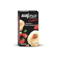Manforce Cocktail Strawberry & Vanilla Flavoured Condoms for Men| 10 Count| Extra Dotted| For Her Enhanced Pleasure| India’s No. 1* Condom Brand for Safe Sex