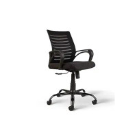 HOME PERFECT ™ Ergonomic MESH MID Back Home/Office Chair Comfortable and REVOLVING SEAT, with Height Adjustable, Push Back TILT Feature Study Chair & Heavy Duty Metal Base- Black (Pack of 1) [Apply  ₹100  Coupon]