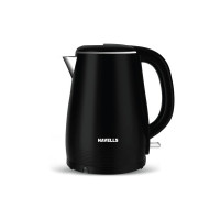 Havells Electric Kettle Altro 1250 Watts 1.5 liters, Double Layered Cool Touch Outer Body | 304 Rust Resistant SS Inner Body with Auto Shut Off | Wider Mouth | 2 Yr Manufacturer Warranty (Black)