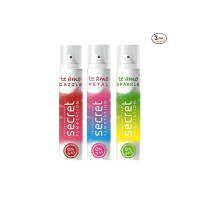 Secret Temptation Te Amo Dazzle, Petal, and Sparkle No Gas Body Spray for Women, Pack of 3 (120ml each)|Irresistible Fragrances with Long-Lasting Scent|Deodorant Combo Pack