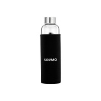 Amazon Brand - Solimo Borosilicate Glass Water Bottle with Sleeve, 500 ml, Pack of 1, Transparent
