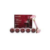 NutriGlow Wine Facial Kit 6-Pieces Skin Care Set For Anti-aging, Pore Tightening, 250gm+10ml with Jade Roller
