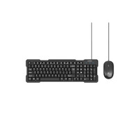 Ambrane Wired Keyboard and Mouse Combo with Instant USB Plug-and-Play Setup, 104 Key, 12 Shortcut Keys and 3 Button Design, 1600 DPI Optical Sensor Mouse (Keyflex & Sliq 2 Wired)