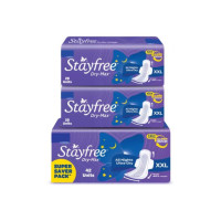 STAYFREE Dry-Max All Nights| All round protection through the night| 2x better coverage Sanitary Pad  (Pack of 98)