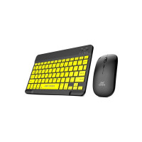 Ant Esports WKM11 Wireless Keyboard and Mouse Combo, Ultra Compact Slim Keyboard and Ergonomic Mouse for Desktop/PC/Laptop/Tablets and Windows 10/8/7, Build in Rechargeable Battery – Black Cyan.