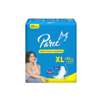 Paree Dry Feel Sanitary Pads For Women |XL-40 Pads|Heavy Flow Champion|Double Feathers for Extra Coverage|Quick Absorption