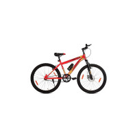 Leader Sniper MTB 24t with Front Suspension and Disc Brake Single Speed for Men - Red/Black. Ideal for 10 + Years