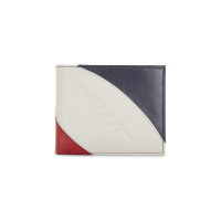 Tommy Hilfiger Phoenix Leather Global Coin Wallet for Men - Red/White/Blue, 4 Card Slots