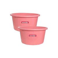 Wonder Homeware Tub 40 Heavy Qyality Tub, 1 pc Tub 38 LTR Pink (2)