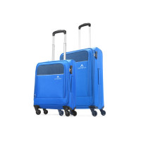 ARISTOCRAT Soft Body Set of 2 Luggage 4 Wheels - Oasis Plus4W Str Cb+Md (E) Blue - Blue