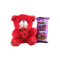 SFU E Com Truffle Chocolate Silk Bubbly Flavour Gift Hamper With Lovely Teddy | Chocolate Gift For Rakhi Birthday, Anniversary, Rakhi, Diwali, Holi | 100