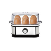 Pigeon by Stovekraft Perfecto Egg Boiler with See Through Lid |350 Watts |Boil upto 6 Eggs (Hard, Medium, Soft) | Measuring Cup |1 year warranty | Automatic Shut off, Black & Silver