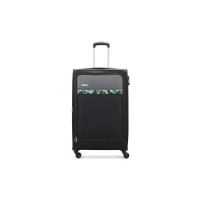 Aristocrat Commander 79Cms Premium Polyester with PVC Coating Soft Sided Check-in 4 Wheels Large Black Suitcase