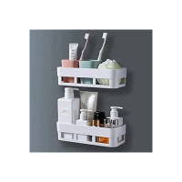 Perpetual Bathroom Organiser, Self Adhesive Bathroom Shelf for Wall, Washroom Organizer, Bathroom Rack Stand Without Drilling (2 Pcs) [Apply ₹198 Off Coupon]