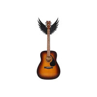 Clapbox Guitar Wall Hanger/Stand - Eagle Wings Design, suitable For Acoustic, Electric Guitars and Ukulele, black (CB-001)